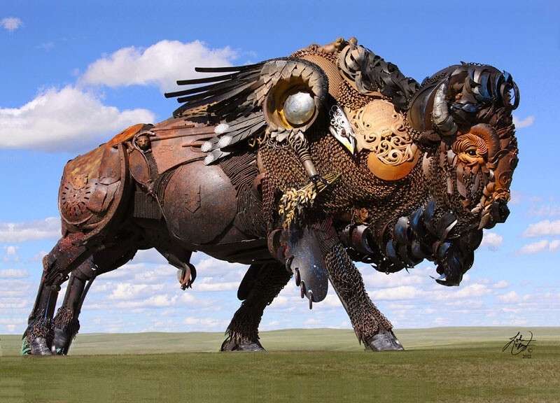 11658310-r3l8t8d-800-7502460-r3l8t8d-800-scrap-metal-bison-by-john-lopez-3