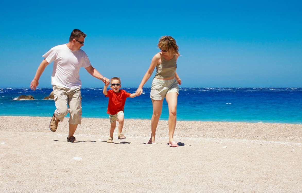 Happy family on the beach