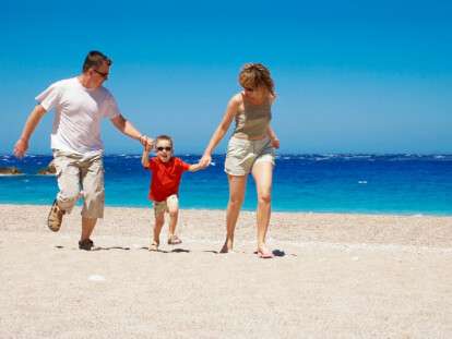 Happy family on the beach