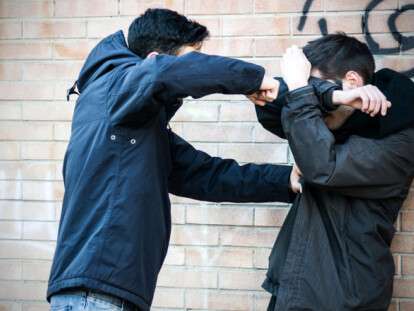 Bullying scene between two adult teenagers