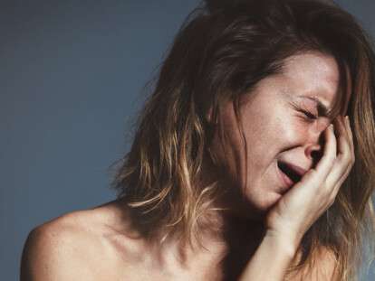 Young woman sad and crying