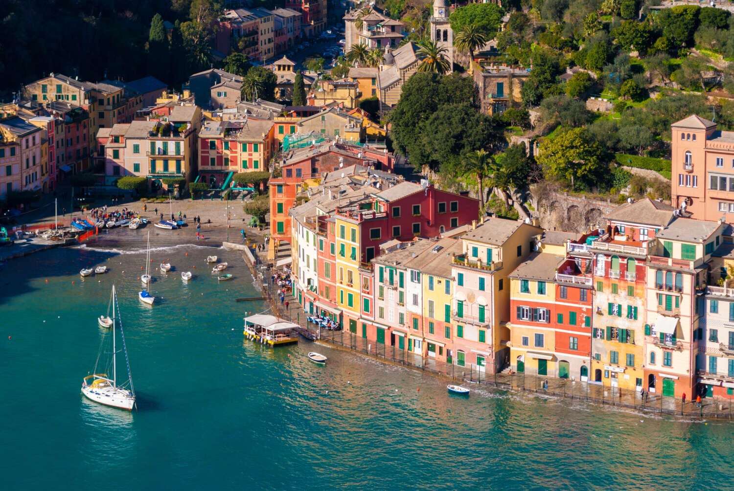 Aerial view of the bay of Portofino