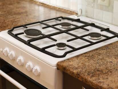 Surface of white goose plate in kitchen