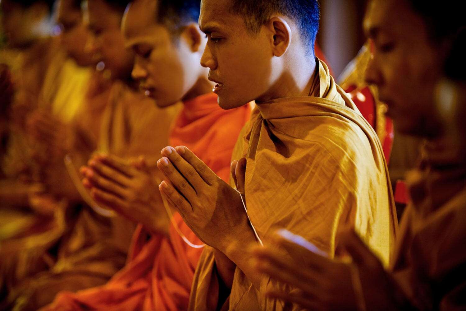 Buddhist Monks Praying