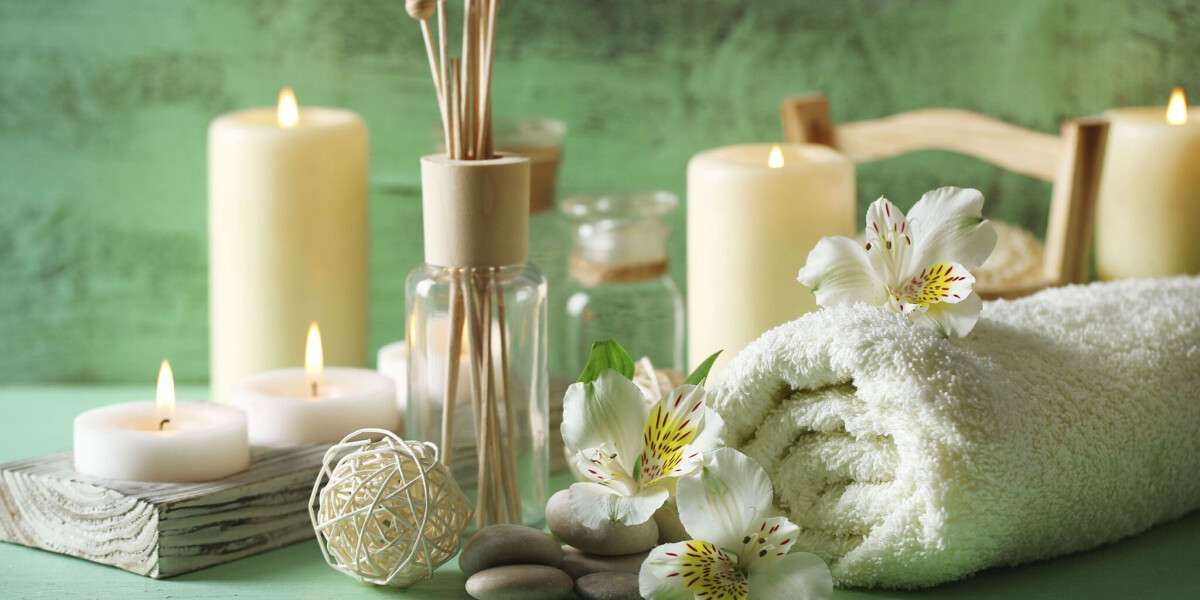 Composition of spa treatment on wooden background