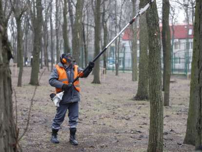 как в Днепре используют ветви после обрезки деревьев в парках
