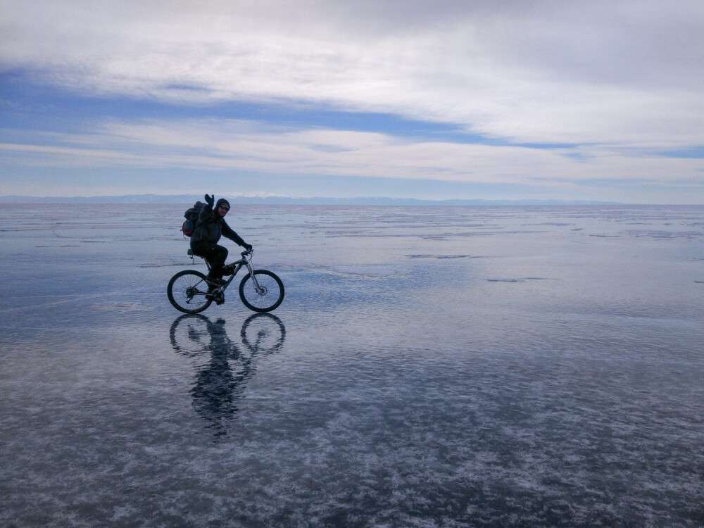 велосипед и лед