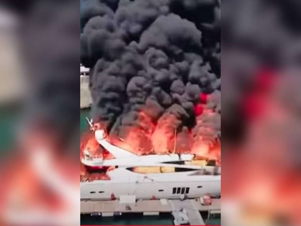 горит яхта Кадырова