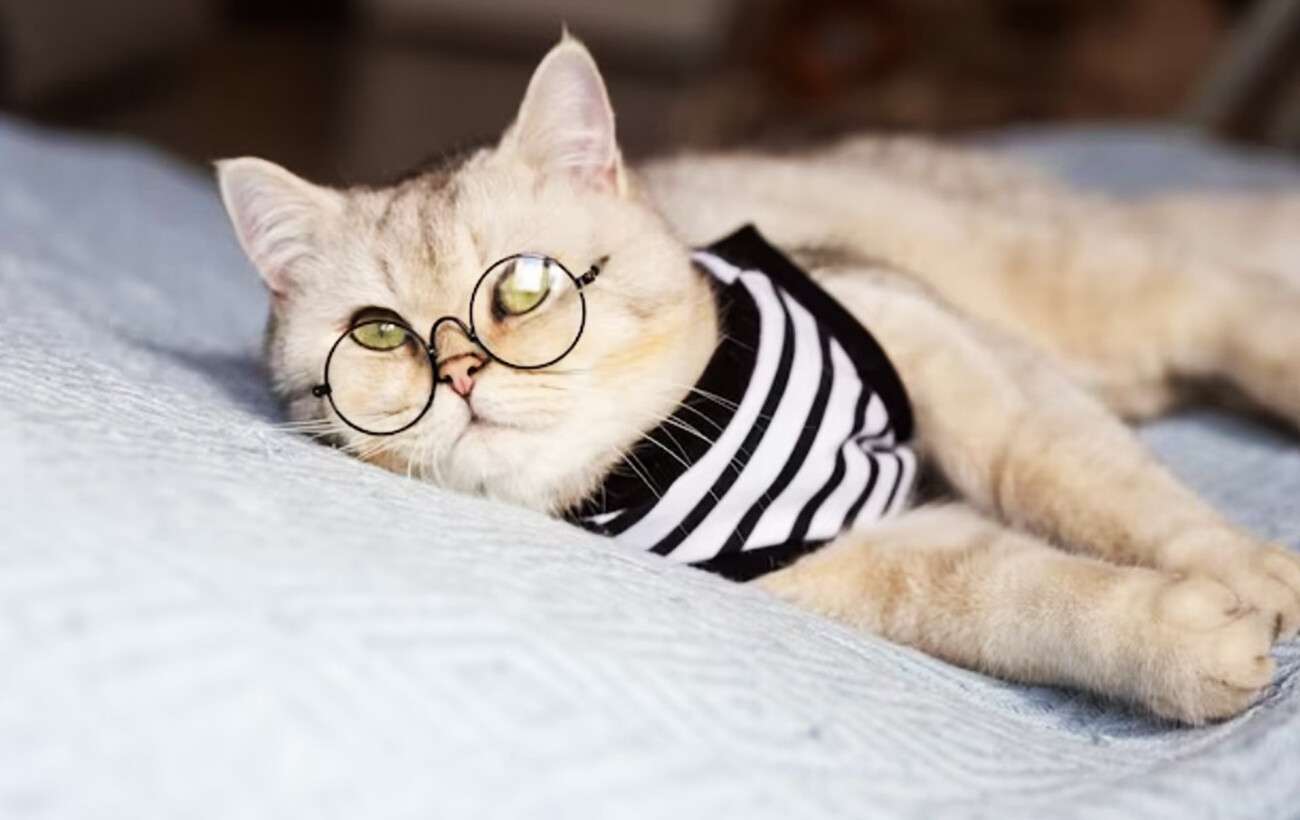 кошка в очках