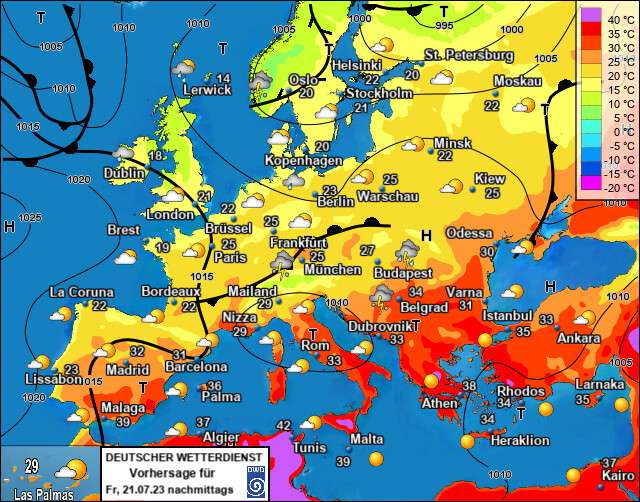 погодна карта Європи