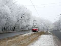 трамвай Дніпро зима