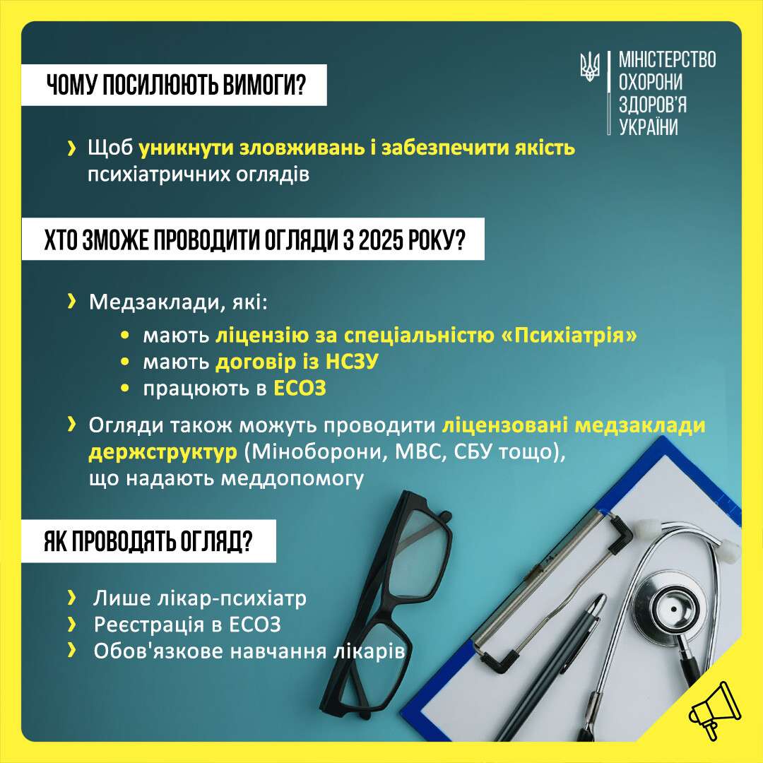 що зміниться при проходженні психіатричних оглядів з 2025 року