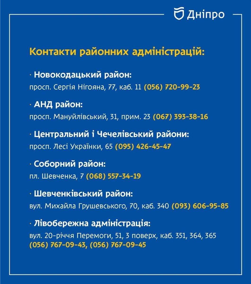 куди звертатися власникам пошкодженого майна у Дніпрі