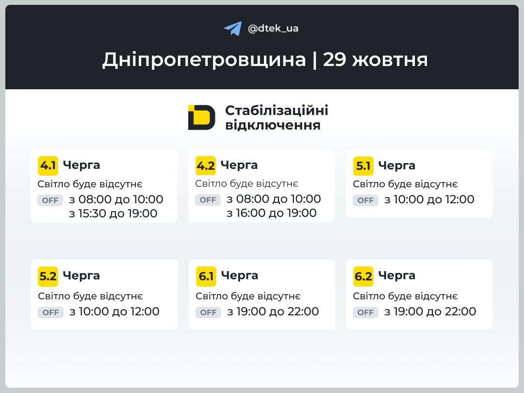 Графік від ДТЕК