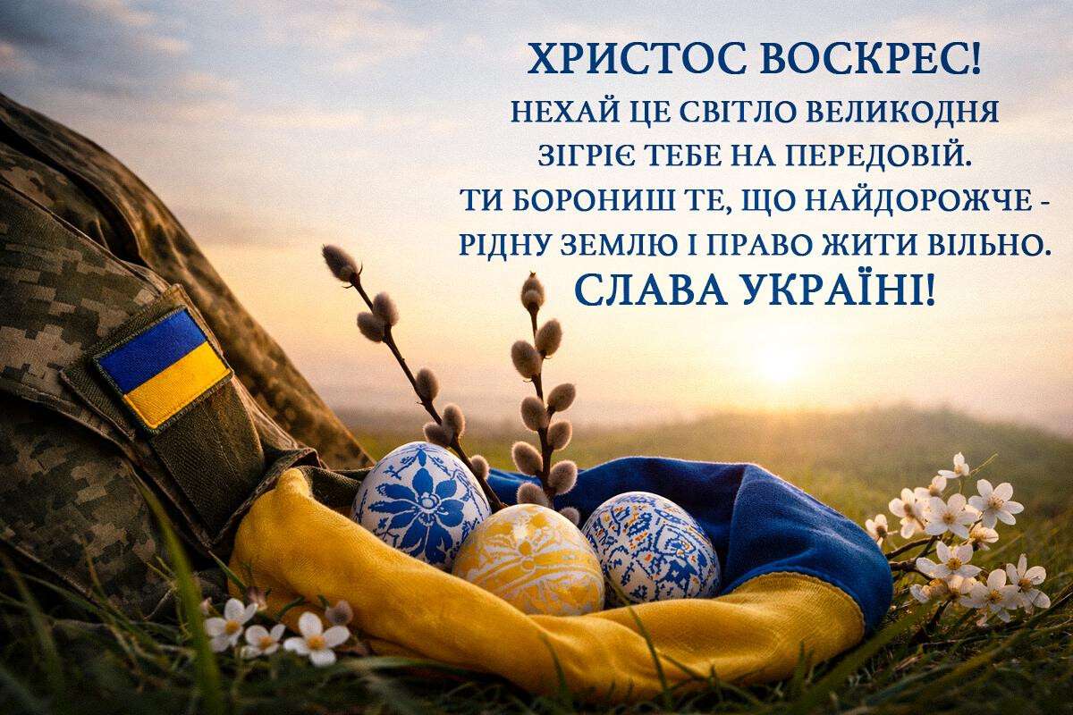 Картинки з Великоднем для військових