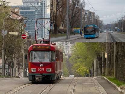 транспорт дніпро колаж