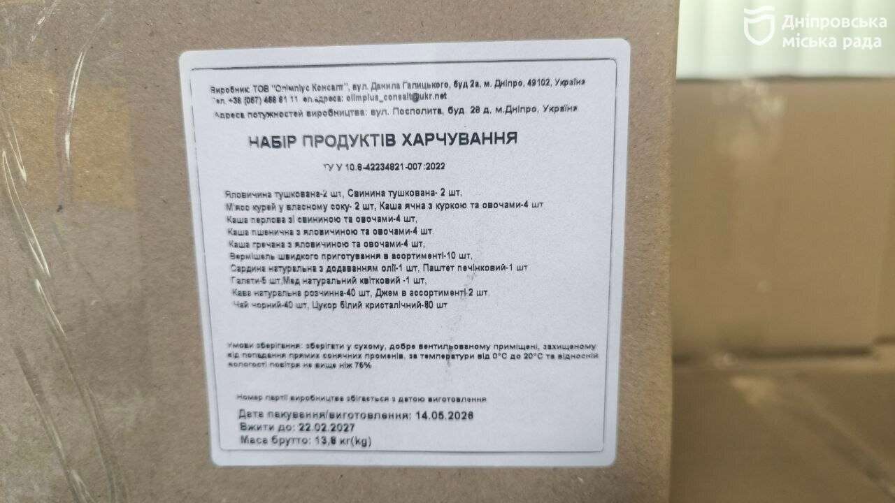 Як в Дніпрі отримати продуктові набори 