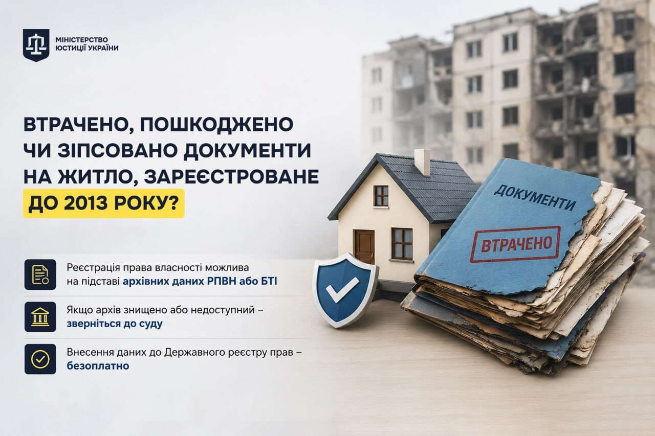 Що робити, якщо втрачено, пошкоджено чи зіпсовано документи на житло, зареєстроване до 2013 року